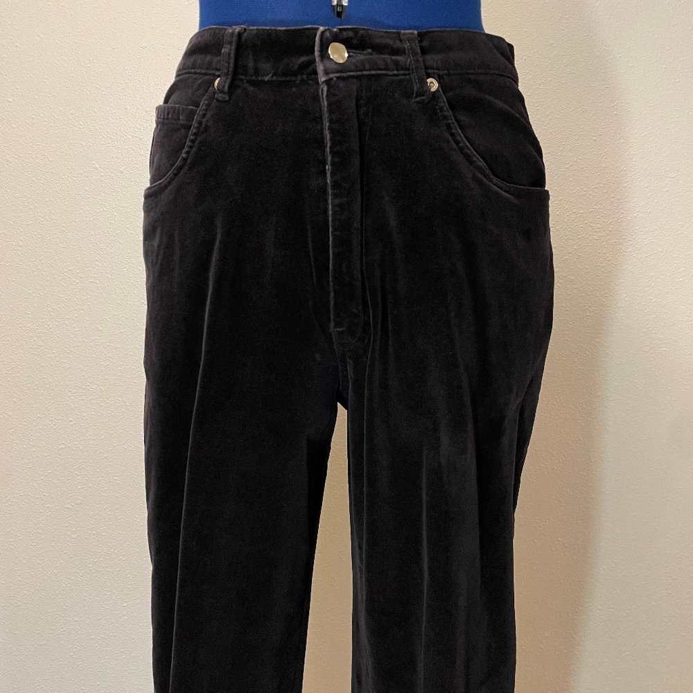 David Brooks Black Cotton Velvet Pants - Size 10